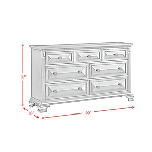 Bridgestone 7-Drawer Dresser in Antique White