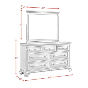 Bridgestone Dresser and Mirror Set in Antique White