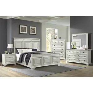 Bridgestone Queen Panel Bed in Antique White