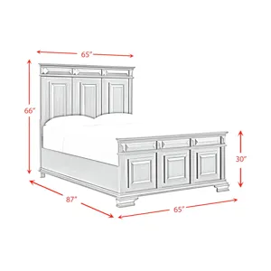 Bridgestone Queen Panel Bed in Antique White
