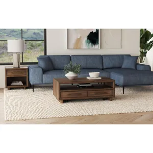 Brisbane 4-Drawer Coffee Table with Casters in Brown