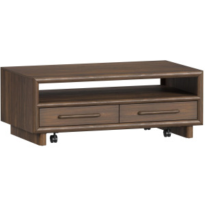 Brisbane 4-Drawer Coffee Table with Casters in Brown