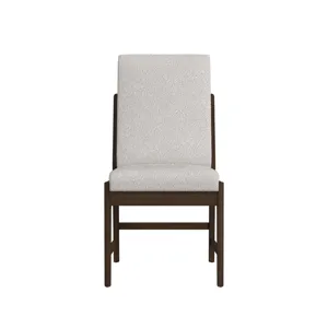 Brisbane Dining Side Chair with Boucle Beige Fabric in Brown (2 Per Carton)