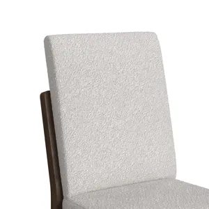 Brisbane Dining Side Chair with Boucle Beige Fabric in Brown (2 Per Carton)