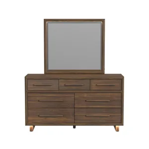 Brisbane Dresser and Mirror Set with LED in Brown