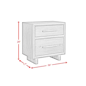 Brisbane Nightstand with USBC and LED in Brown