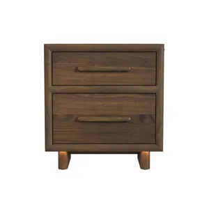 Brisbane Nightstand with USBC and LED in Brown