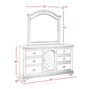 Brook White Dresser & Mirror Set