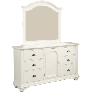 Brook White Dresser & Mirror Set