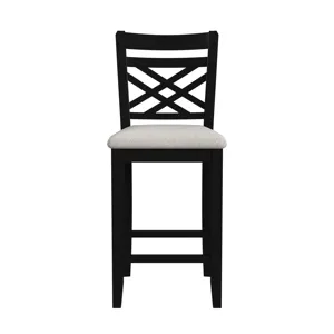 Brooks 5PC Counter Set with Table and 4 UPH Seat & Wood Back Chairs in Medium Brown & Black
