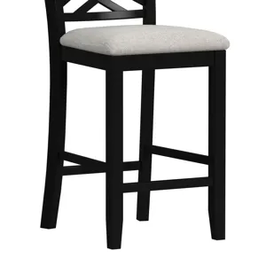 Brooks 5PC Counter Set with Table and 4 UPH Seat & Wood Back Chairs in Medium Brown & Black