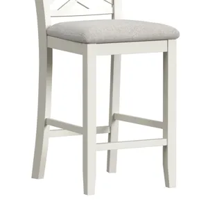 Brooks 5PC Counter Set with Table and 4 UPH Seat & Wood Back Chairs in Medium Brown & White