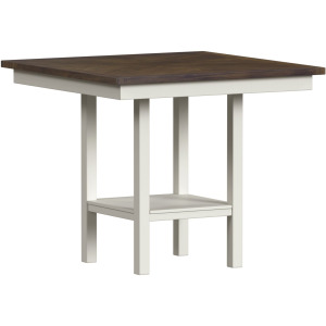 Brooks 5PC Counter Set with Table and 4 UPH Seat & Wood Back Chairs in Medium Brown & White