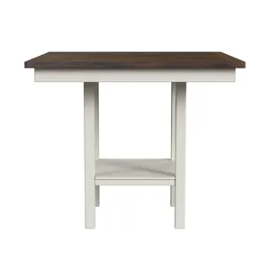 Brooks 5PC Counter Set with Table and 4 UPH Seat & Wood Back Chairs in Medium Brown & White