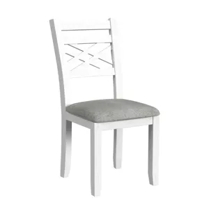 Brooks 6PC Dining Set with Table, 4 Wood Back and UPH Seat Chairs, and Bench in Medium Brown & White