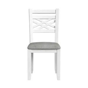 Brooks 6PC Dining Set with Table, 4 Wood Back and UPH Seat Chairs, and Bench in Medium Brown & White