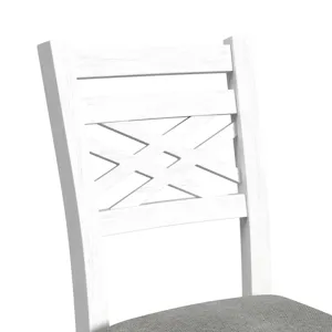 Brooks 6PC Dining Set with Table, 4 Wood Back and UPH Seat Chairs, and Bench in Medium Brown & White