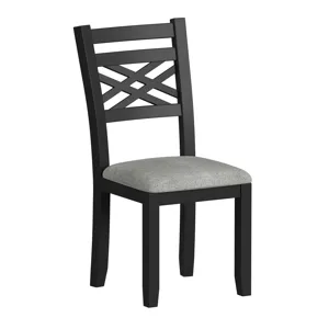 Brooks 6PC Dining Set with Table, 4 Wood Back and UPH Seat Chairs, and Bench in Medium Brown & Black