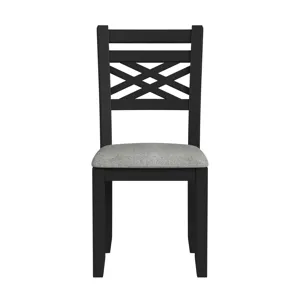 Brooks 6PC Dining Set with Table, 4 Wood Back and UPH Seat Chairs, and Bench in Medium Brown & Black