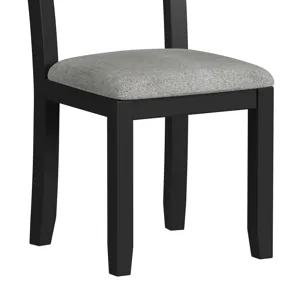Brooks 6PC Dining Set with Table, 4 Wood Back and UPH Seat Chairs, and Bench in Medium Brown & Black