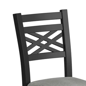 Brooks 6PC Dining Set with Table, 4 Wood Back and UPH Seat Chairs, and Bench in Medium Brown & Black