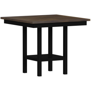 Brooks 5PC Counter Set with Table and 4 UPH Seat & Wood Back Chairs in Medium Brown & Black