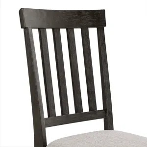 Broyhill Harley Dining Side Chair with Grey Fabric in Black