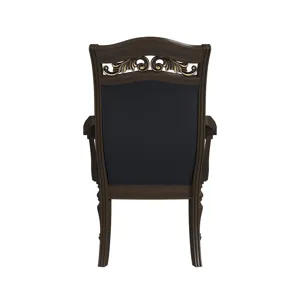 Brunswick Dining Arm Chair with Black PU in Mahogany