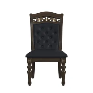 Brunswick Dining Side Chair with Black PU in Mahogany