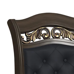 Brunswick Dining Side Chair with Black PU in Mahogany