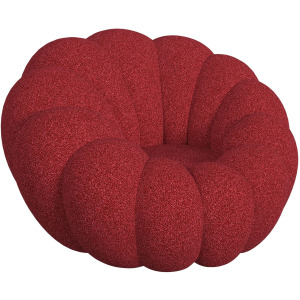 Bubble Swivel Chair and Ottoman in Red
