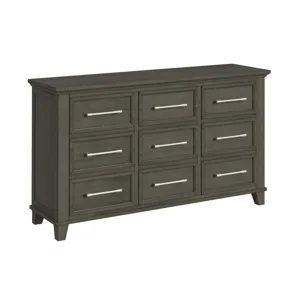 Canterbury 9-Drawer Dresser in Grey