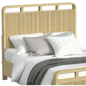 Ridgemont Full Panel Headboard and Storage Footboard with Slats in Natural