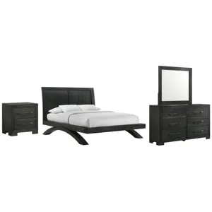 Allan 4 PC Queen Bedroom Set in Black
