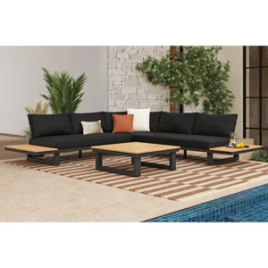 Cabana Three Piece Outdoor Living Set in Black