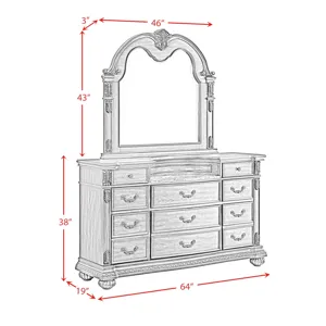 Cadenza Dresser and Mirror Set in Brown