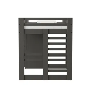 Cali Kids Complete Basic Loft Twin Bookcase Bed in Grey