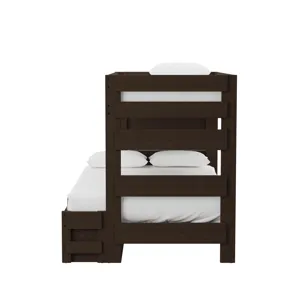Cali Kids Complete Twin Over Full Bunk With Trundle in Brown