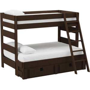 Cali Kids Complete Twin Over Full Bunk With Ladder and Trundle in Brown