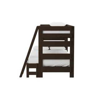 Cali Kids Complete Twin Over Full Bunk With Ladder in Brown