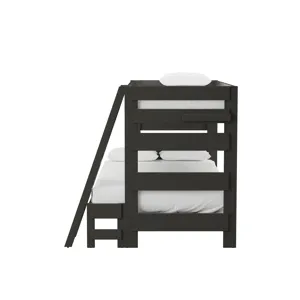 Cali Kids Complete Twin Over Full Bunk With Ladder in Grey