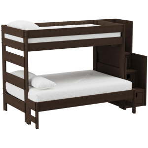 Cali Kids Complete Twin Over Full Bunk With Staircase in Brown