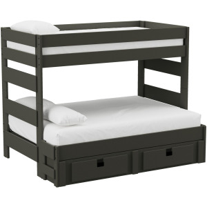 Cali Kids Complete Twin Over Full Bunk With Trundle in Grey