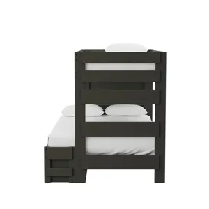 Cali Kids Complete Twin Over Full Bunk With Trundle in Grey