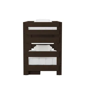 Cali Kids Complete Twin Over Twin Bunk With Trundle in Brown