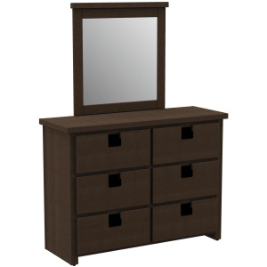 Cali Kids Dresser & Mirror Set in Brown