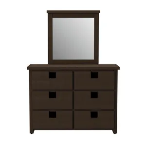 Cali Kids Dresser & Mirror Set in Brown