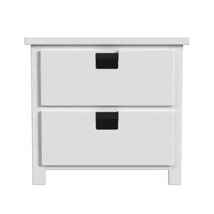Cali Kids Two Drawer Nightstand in White