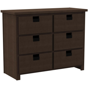 Cali Kids Six Drawer Dresser in Brown