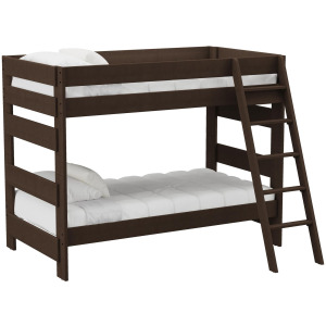 Cali Kids Complete Twin Over Twin Bunk With Ladder in Brown